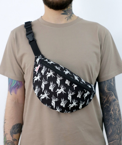 Поясная сумка Oldy (черный, белый ангел)