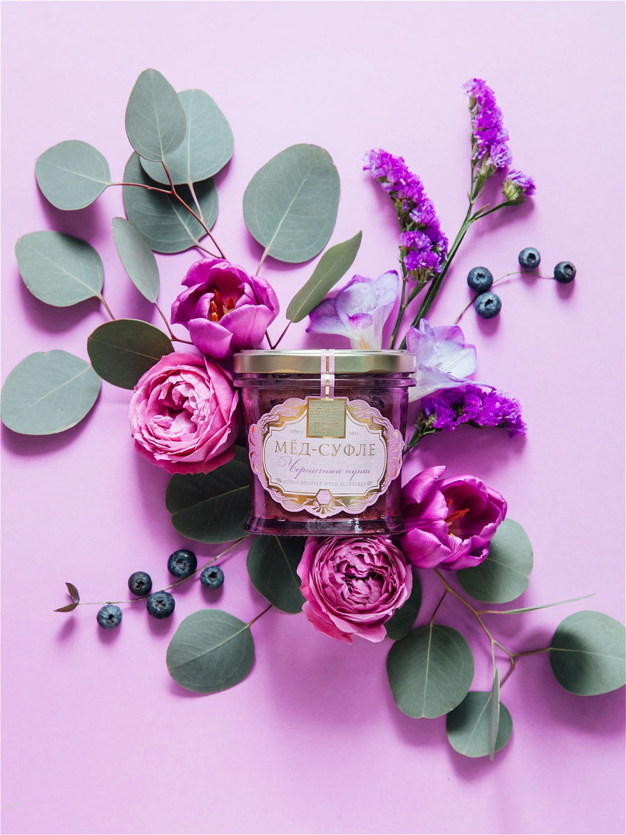 Мед-суфле Черничный пунш, 125 гр.