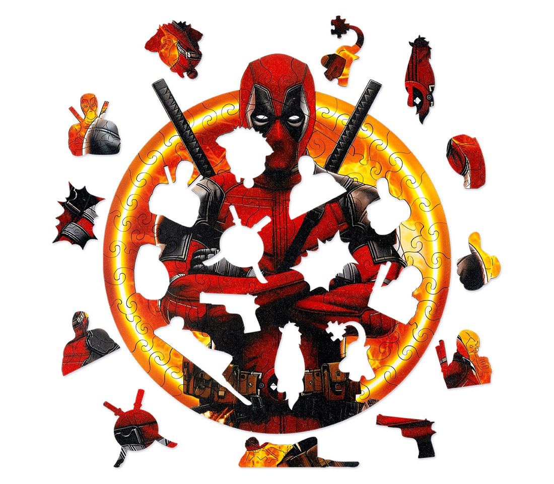 Деревянный пазл Дэдпул