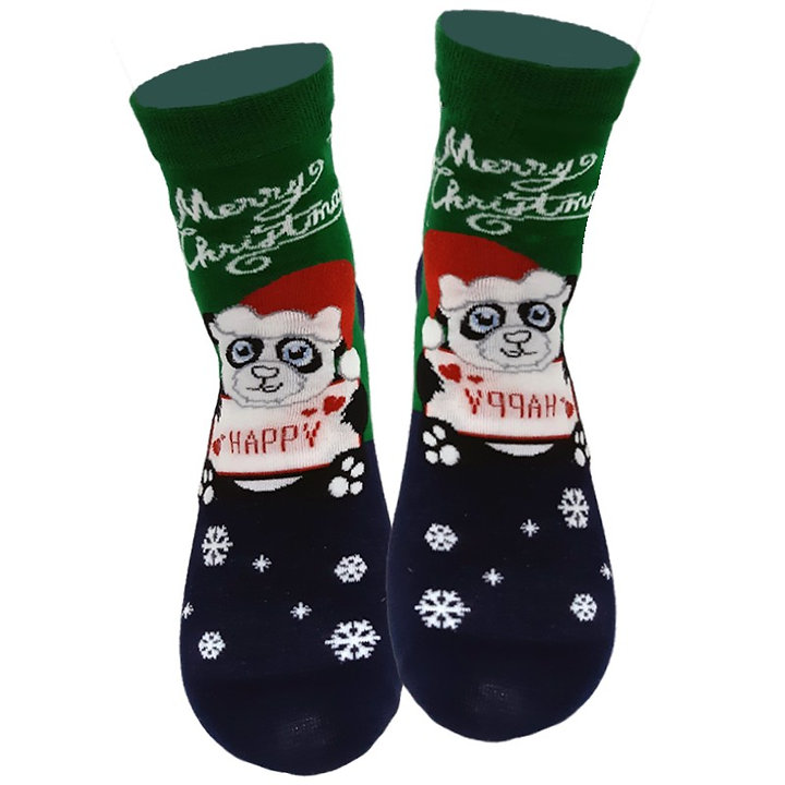 Носки Панда поздравляет (синий/зеленый), 35-38