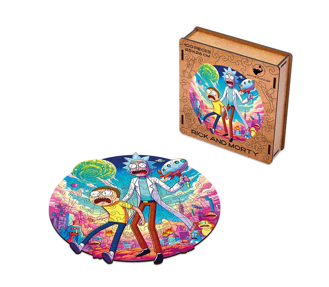 Деревянный пазл Рик и Морти