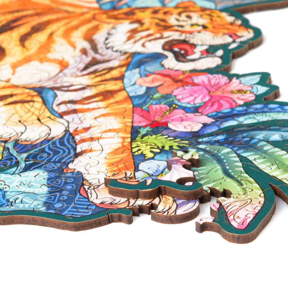 Деревянный пазл Тигр 24х36 см, 185 деталей