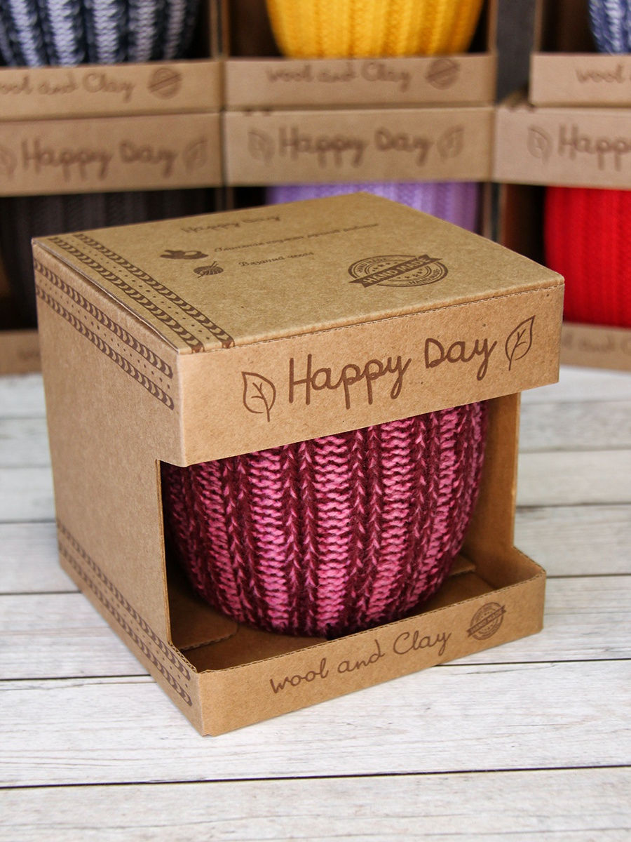 Вязаная кружка с ручкой Смузи