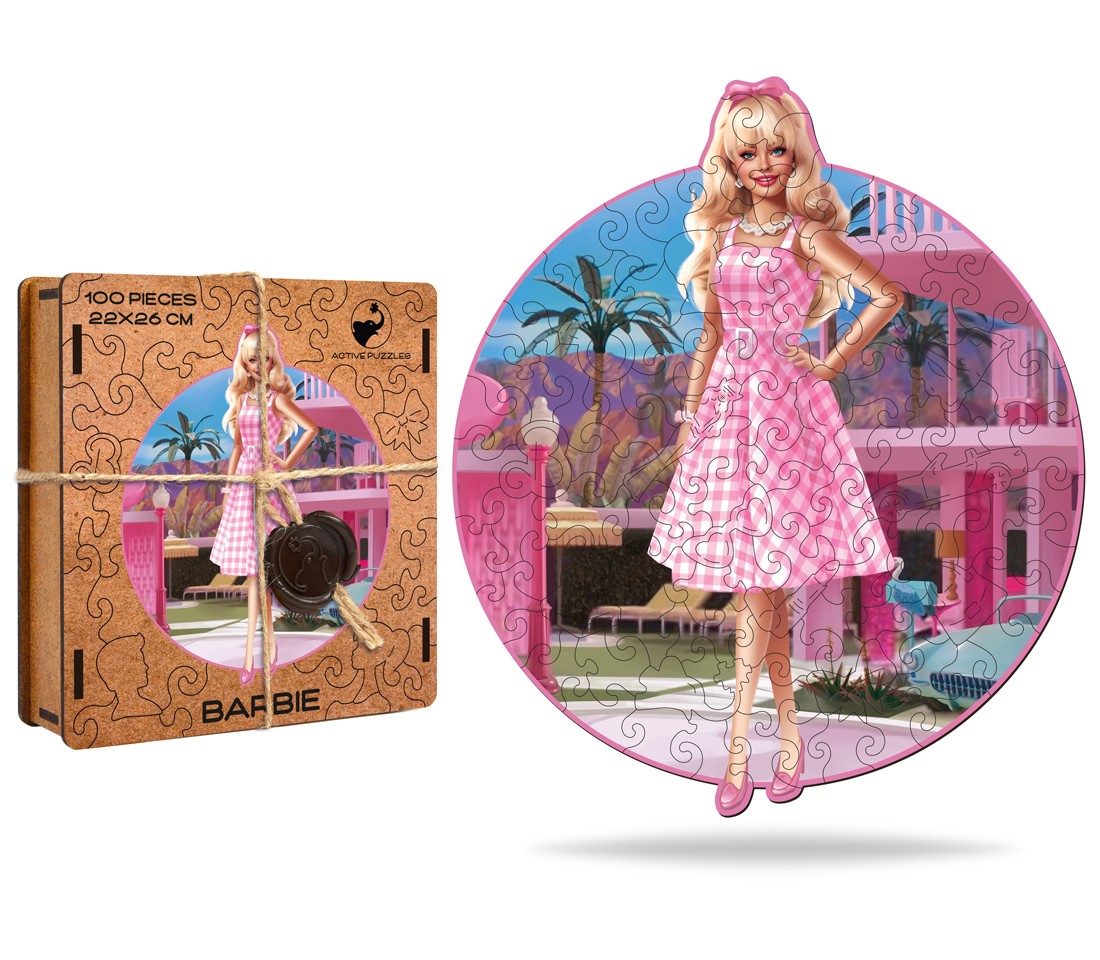Деревянный пазл Барби