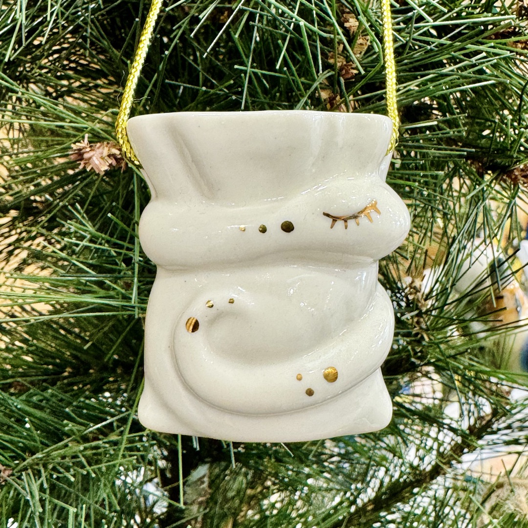 Ёлочная игрушка Змейка на мешке