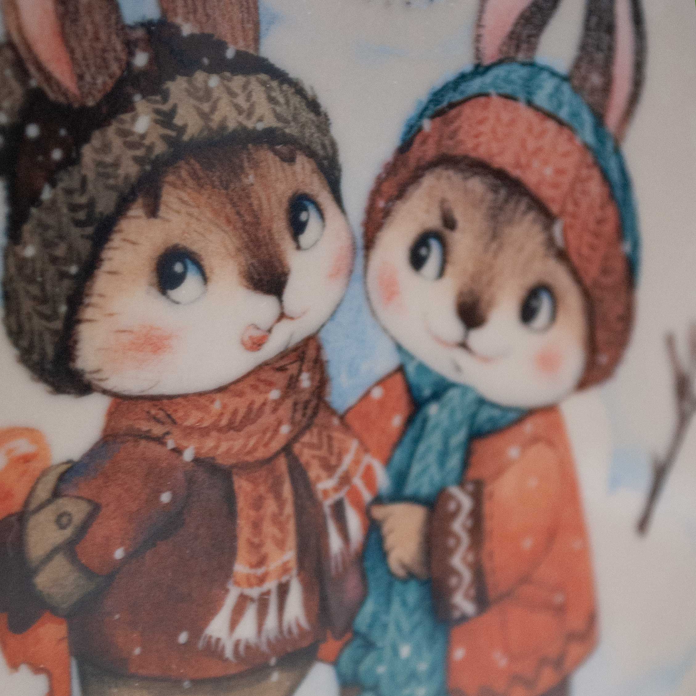 Тарелка Зайки у снеговика, 24 см.