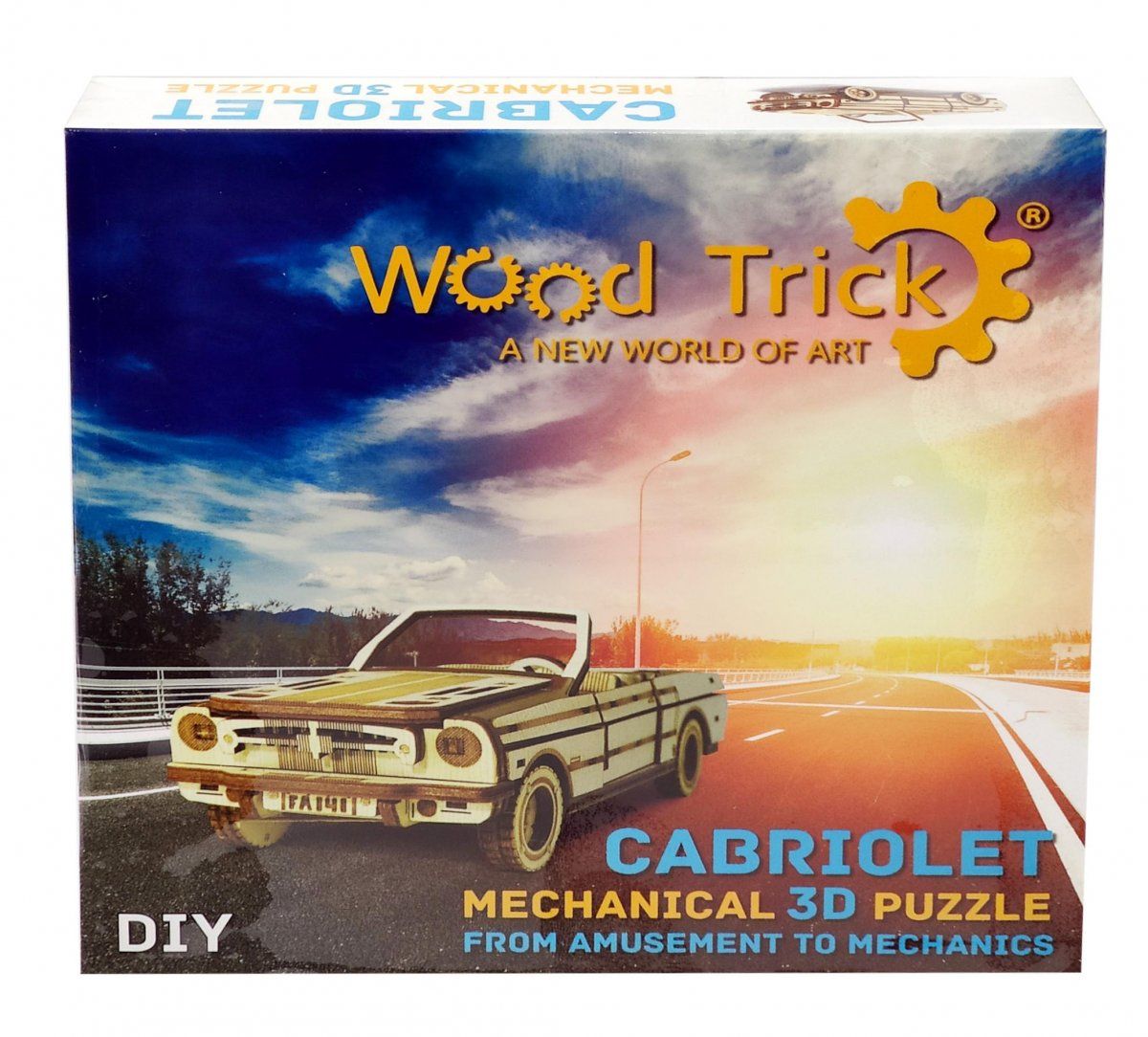Механический 3D-пазл из дерева Wood Trick Кабриолет