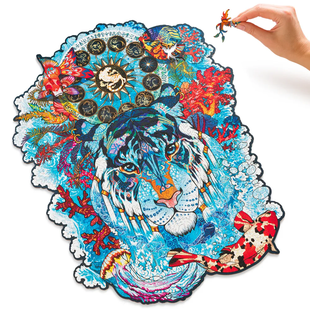 Деревянный пазл Водяной Тигр XL 43х54 см, 500 деталей