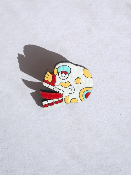 Брошь Череп ацтеков