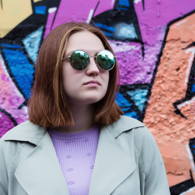 Очки с круглыми стеклами (сине-зеленые)