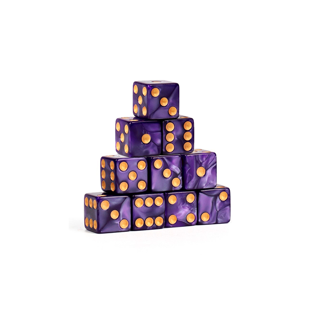 Набор 10 кубиков игральных 1.6х1.6см, фиолетовые