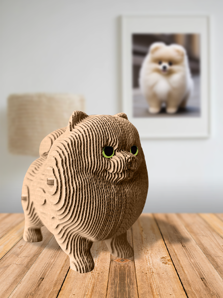 Картонный 3D конструктор Qbrix - Игривый шпиц