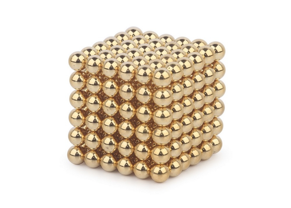 Куб из магнитных шариков 6 мм, золотой, 216 элементов