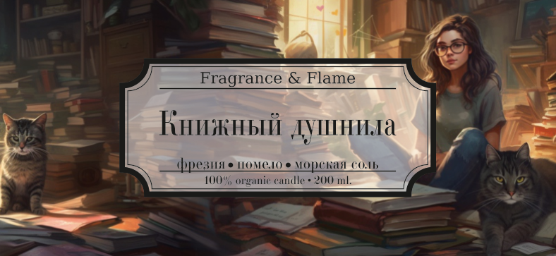 Ароматическая свеча Книжный душнила 40 мл.