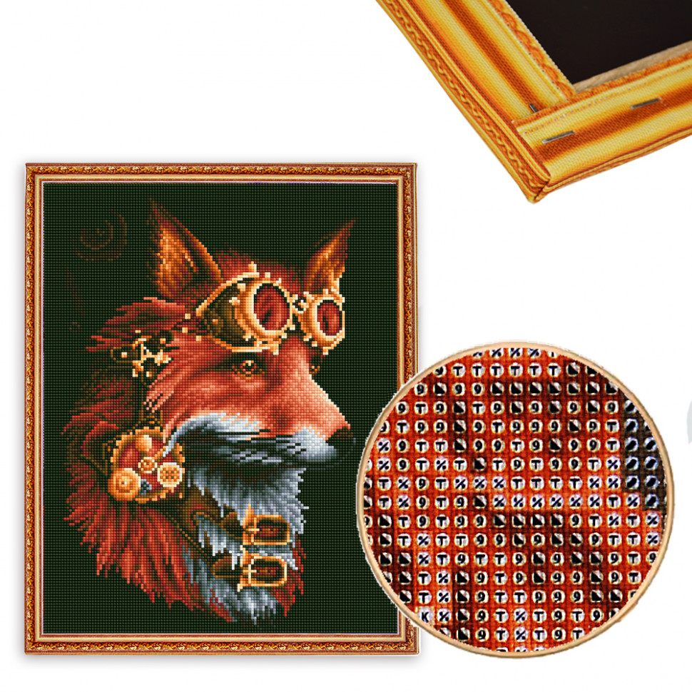 Алмазная мозаика Лиса Стимпанк 40х50 см