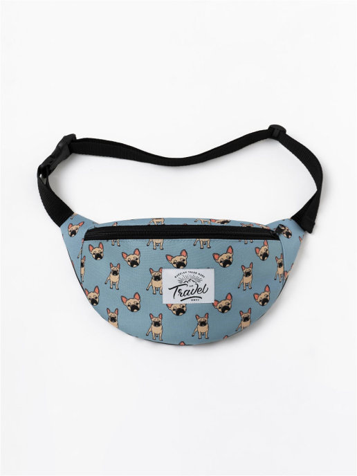 Поясная сумка Travel Бульдоги (голубой)