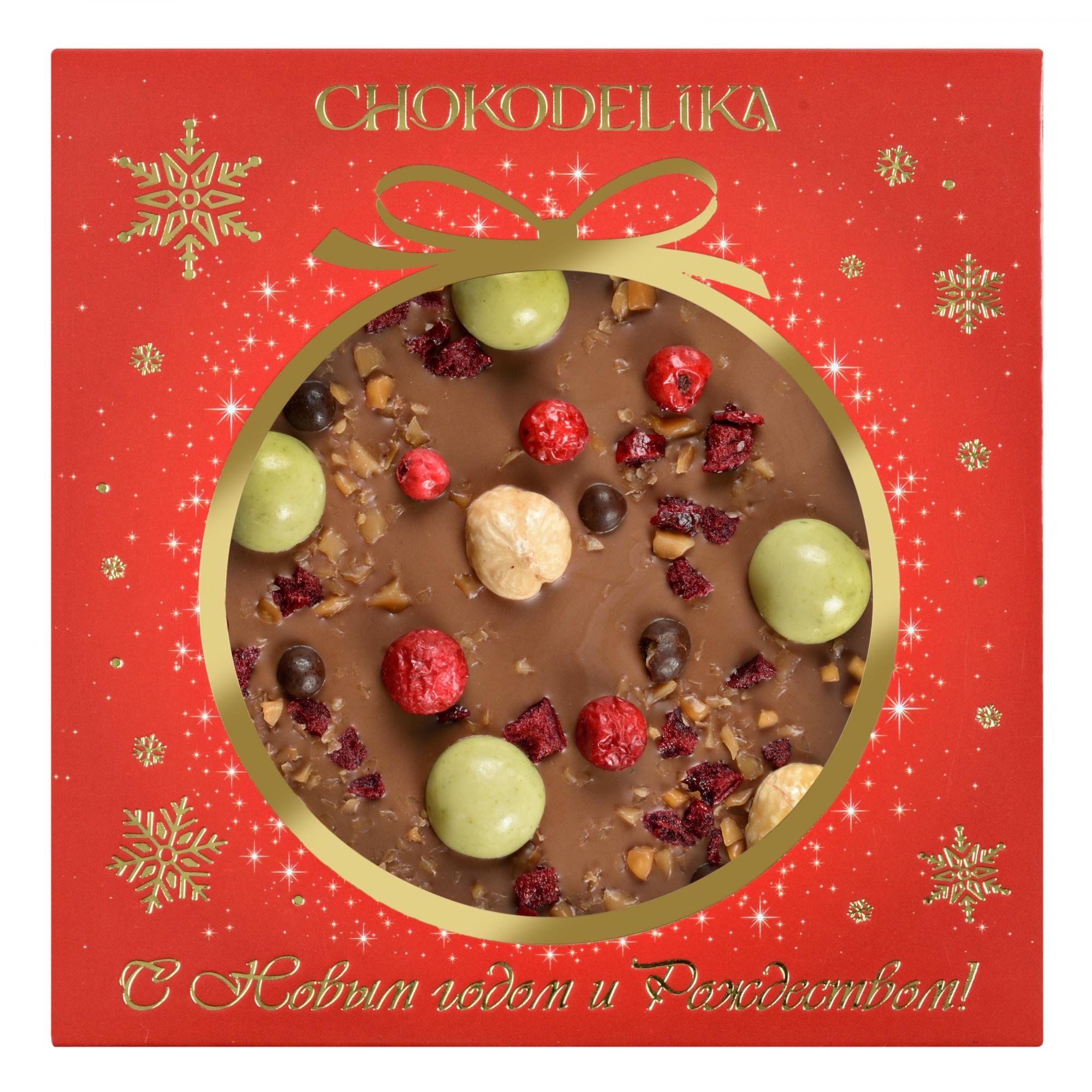 Шоколад молочный Вишня, фундук, карамель 75 гр. НГ