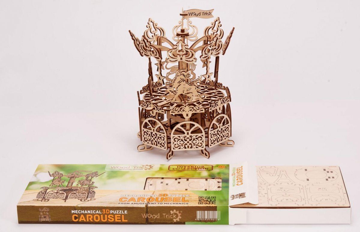 Механический 3D-пазл из дерева Wood Trick Карусель