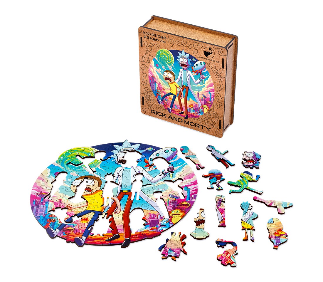 Деревянный пазл Рик и Морти