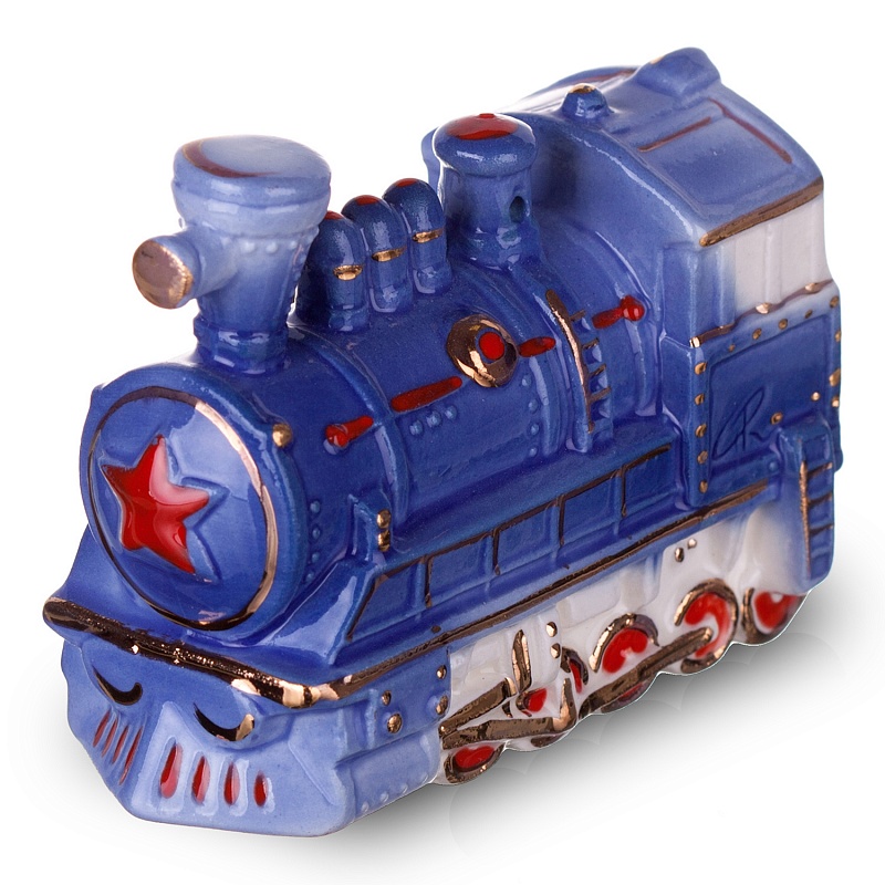 Елочная игрушка Паровоз (синий)