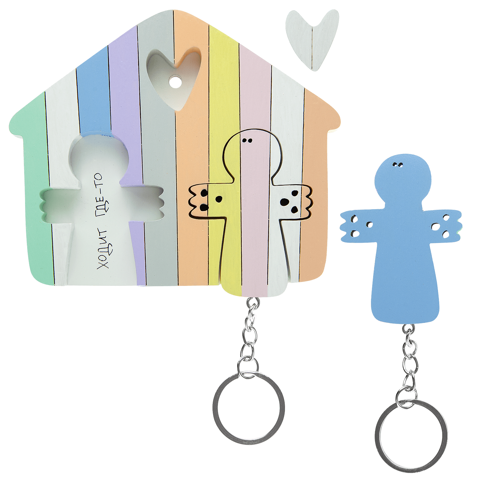 Ключница двойная Ангелы (пастель)