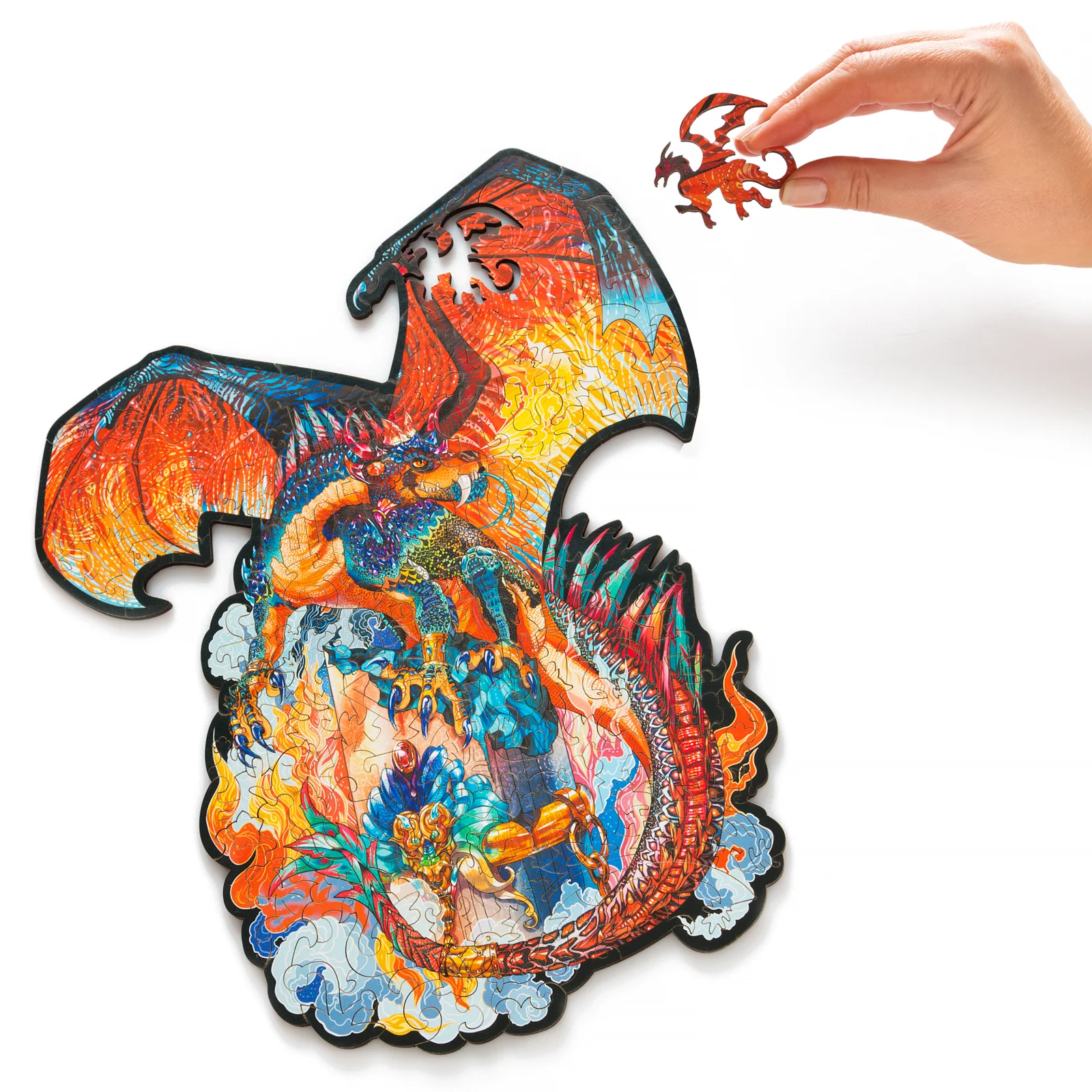 Деревянный пазл Дракон S