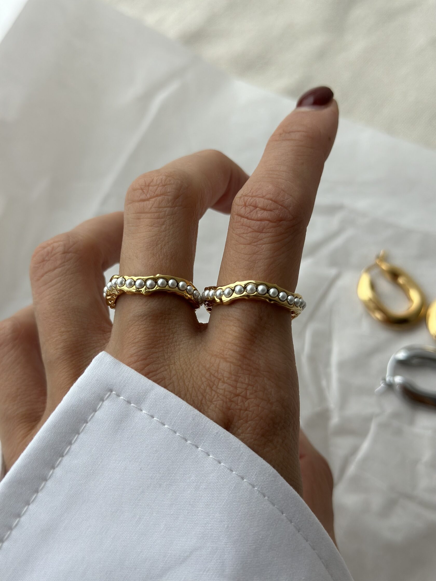 Кольцо Minimal Жемчужная россыпь