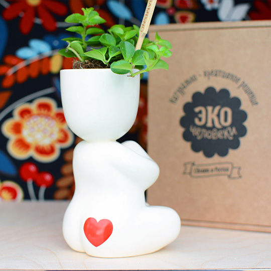 Экочеловек Йог с сердечком