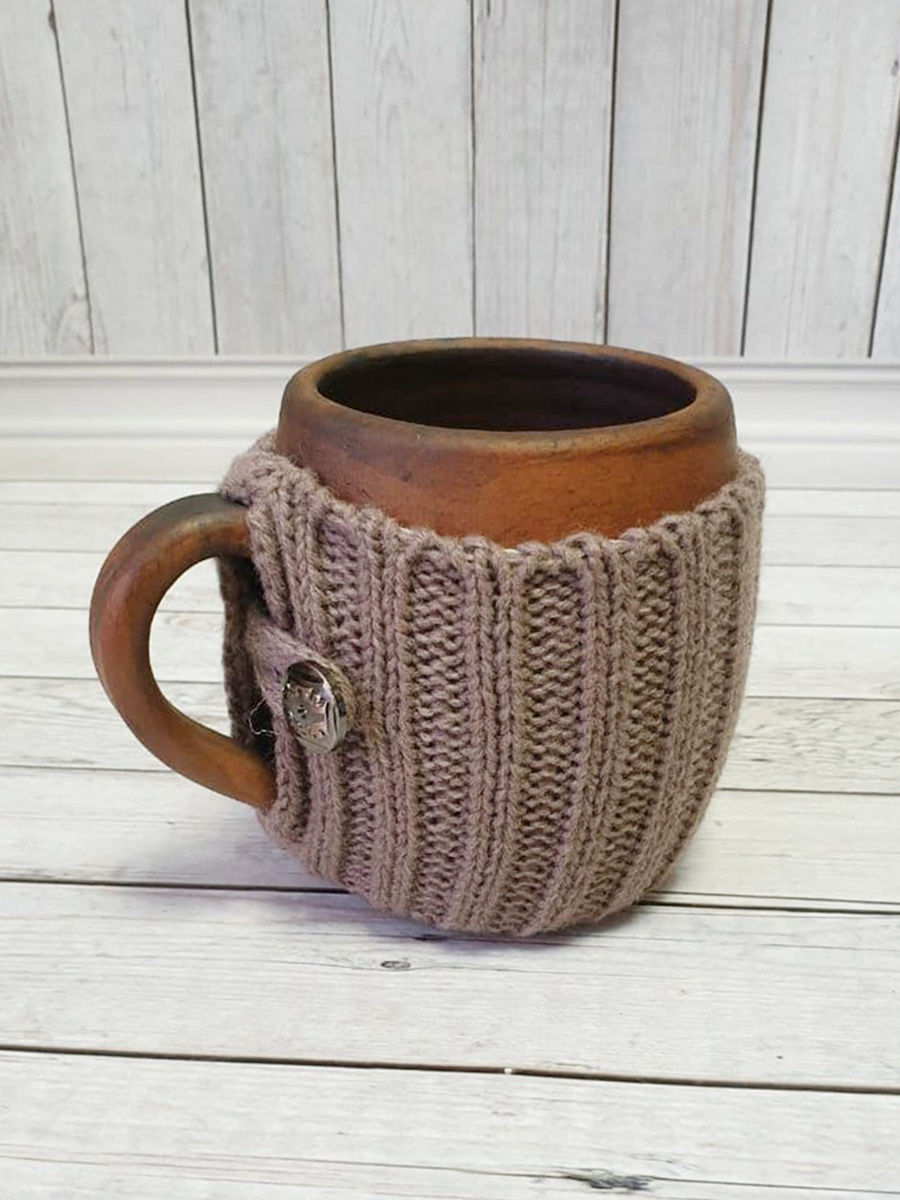 Вязаная кружка с ручкой Какао