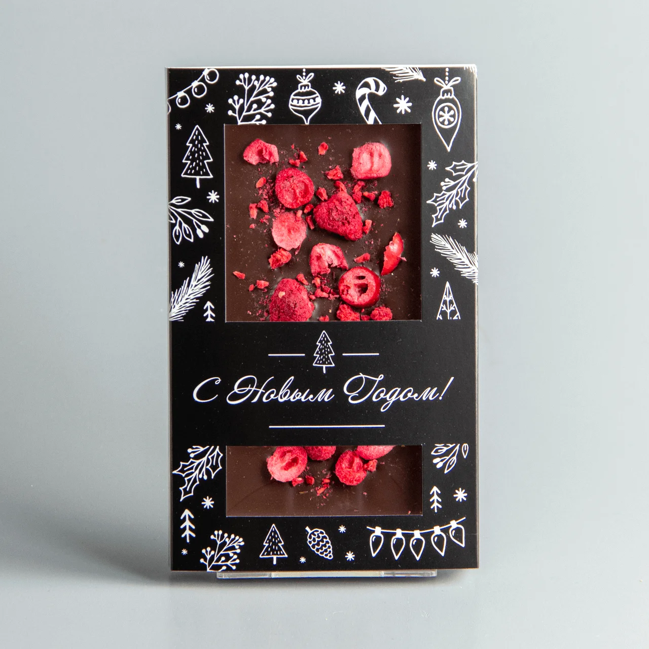 Тёмный шоколад с малиной и клюквой НГ21