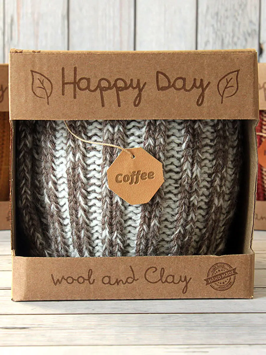 Вязаная кружка Кофе с молоком