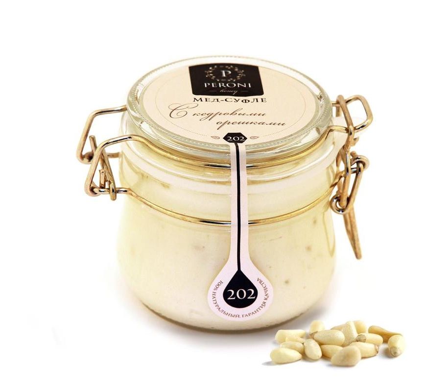 Мед-суфле Кедровый орешек, 220 гр.