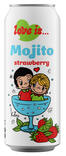 Напиток газированный Love is Mojito со вкусом клубники 450 мл.