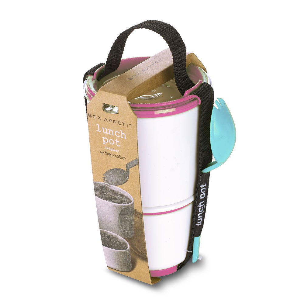 Ланч-бокс Умный горшочек бело-розовый