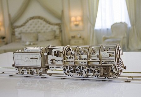 3D-пазл UGears Локомотив с тендером