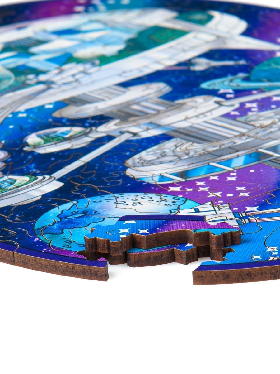 Деревянный пазл Космическая Станция Т 