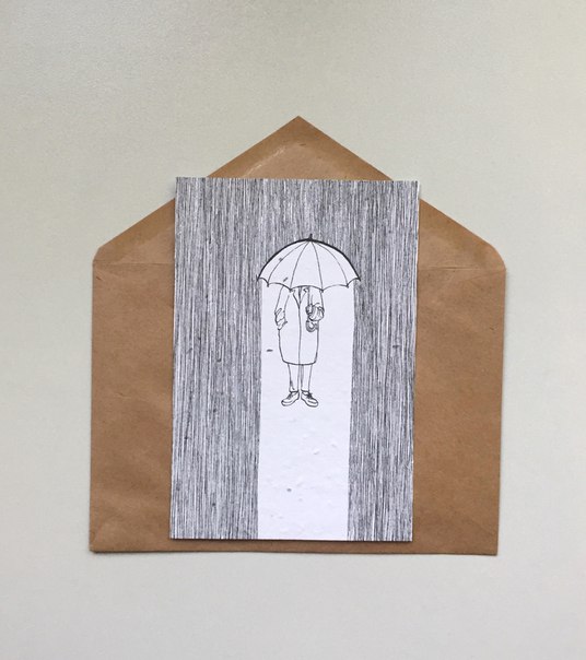 Растущая открытка Дождь