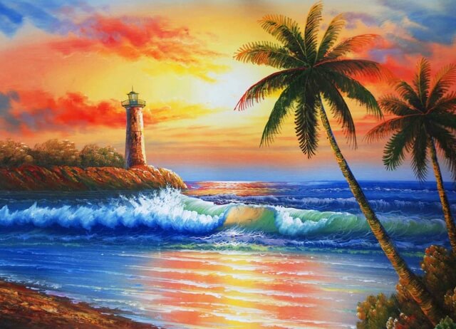 Алмазная мозаика Закат 40х50 см