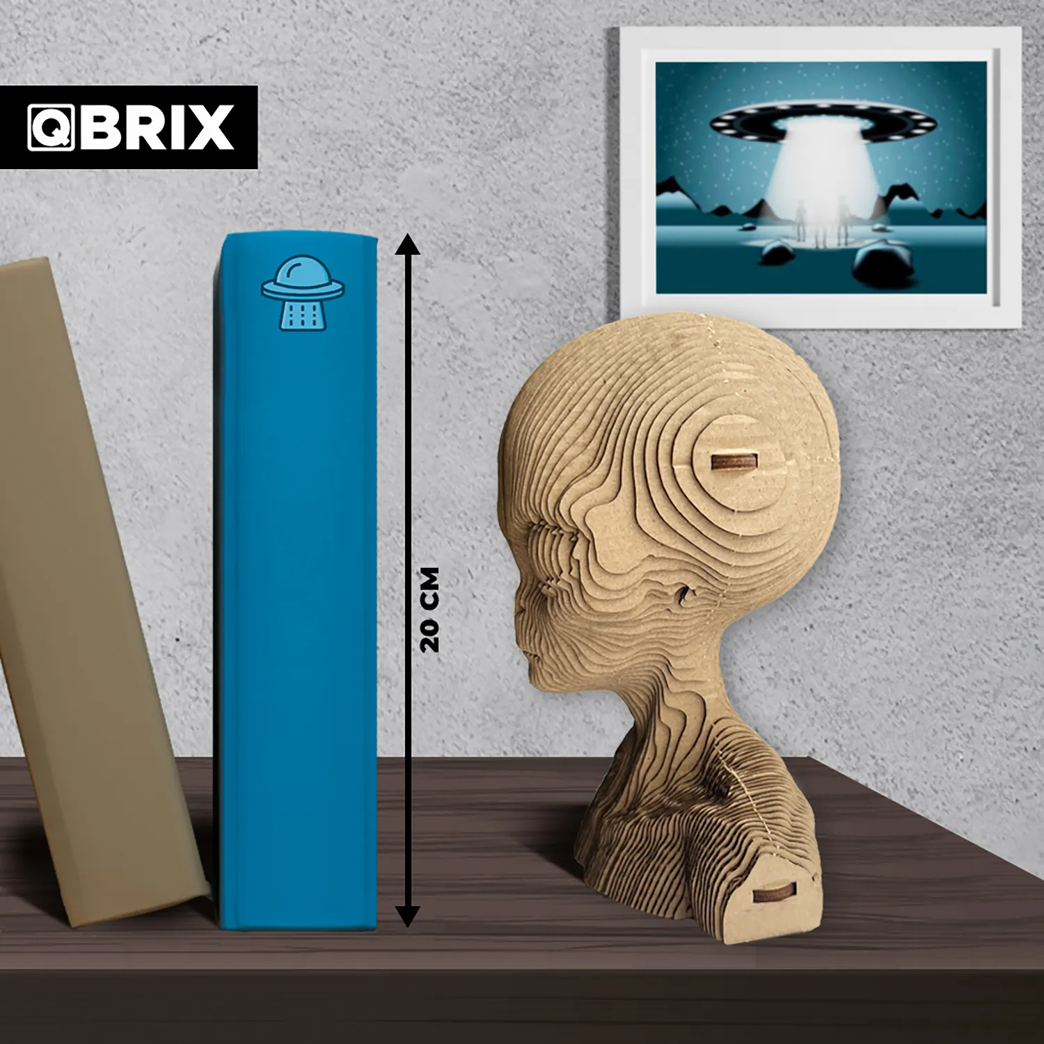 Картонный 3D конструктор Qbrix - Инопланетянин