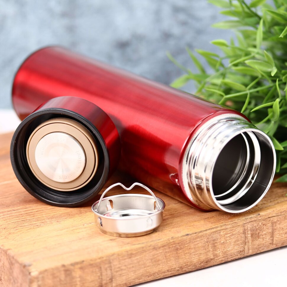 Термос с датчиком температуры Metallic (red), 500 мл