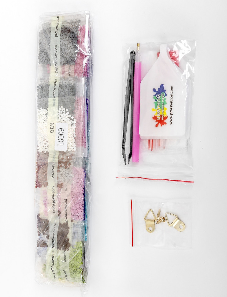 Алмазная мозаика Разноцветная кошка 40х50 см