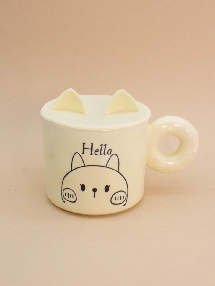 Кружка Kitty hello (beige), 420 мл.