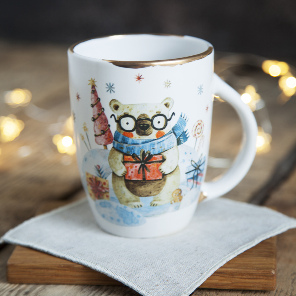 Кружка Мишка с подарками, 300 мл.