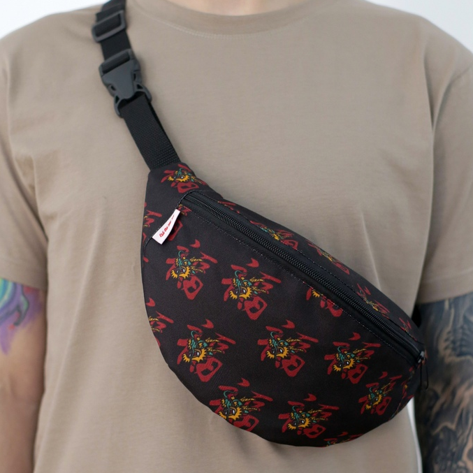 Поясная сумка Oldy (черный, дракон)