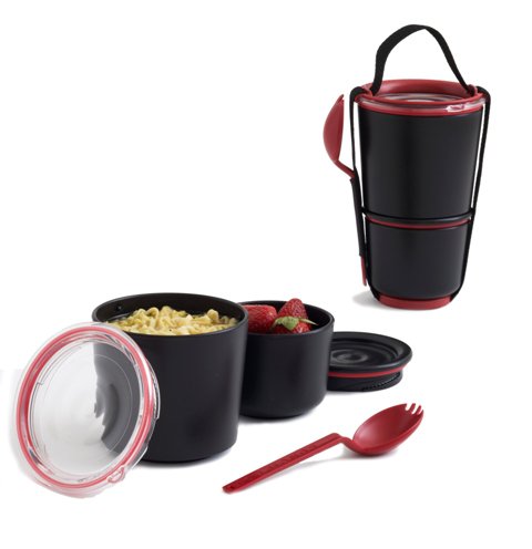 Ланч-бокс Умный горшочек черный/красный