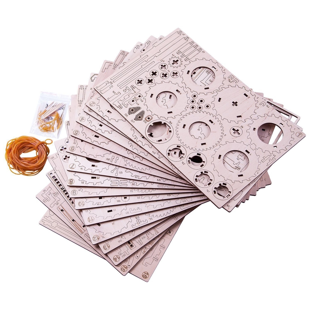 Конструктор деревянный 3D EWA Трактор Кировец К-7М