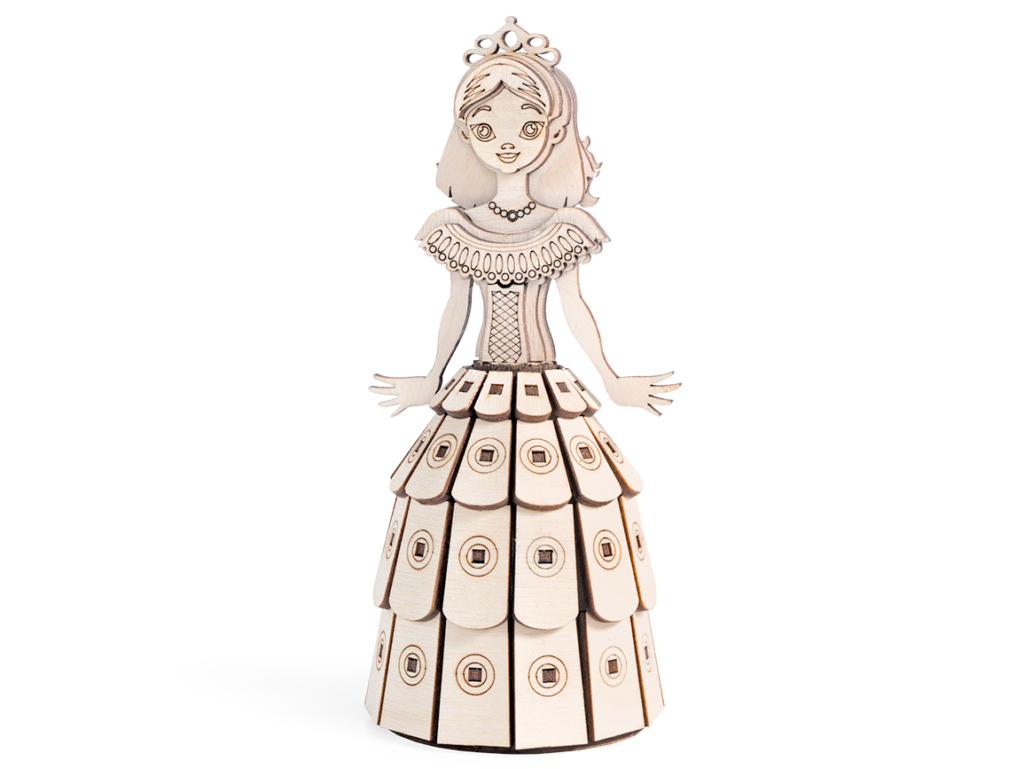 Конструктор 3D деревянный подвижный Lemmo Принцесса