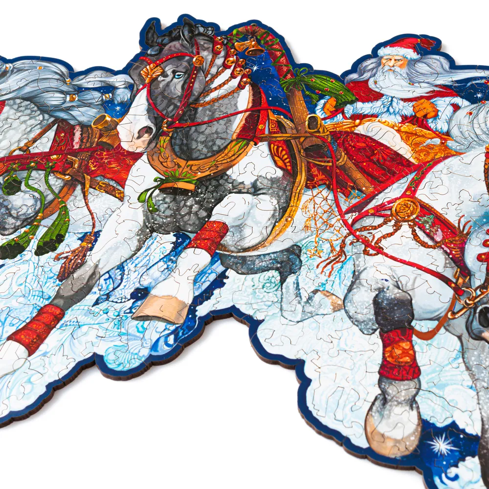 Деревянный пазл Тройка 37х27 см, 199 деталей