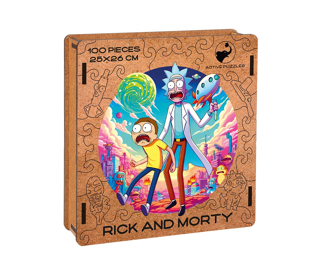 Деревянный пазл Рик и Морти