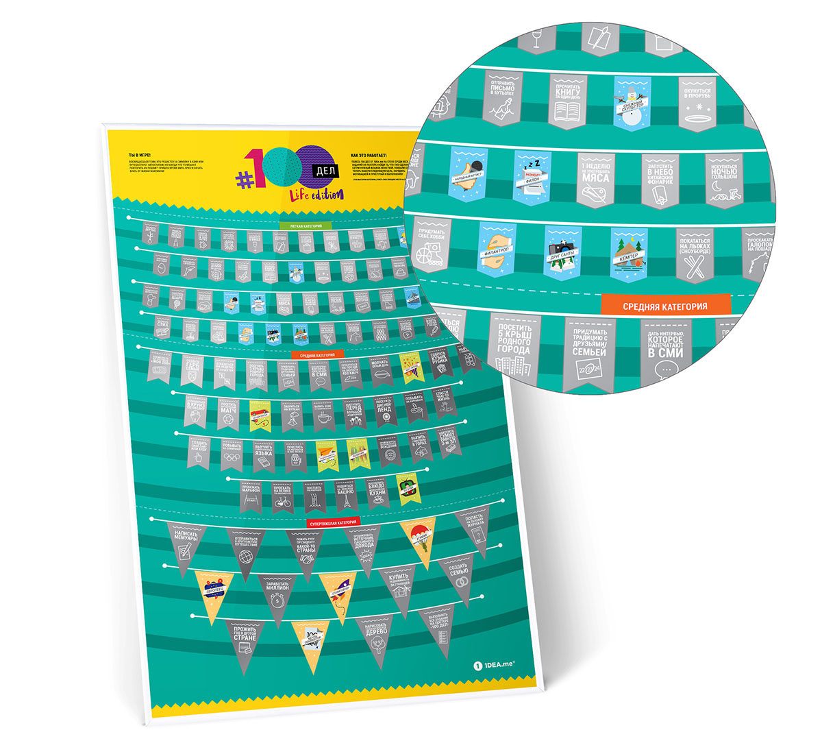 Скретч постер #100 дел LIFE edition